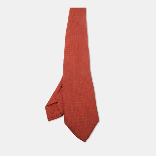 Hermes Brown Silk Faconnee H Tie - Hermes - Modalova