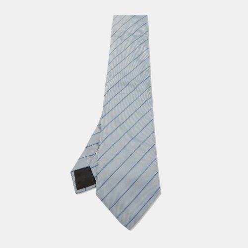 Blue Diagonal Striped Silk Classic Tie - Hermes - Modalova