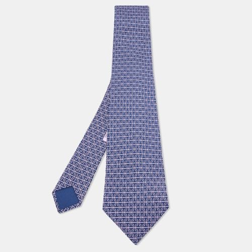 Hermès /Purple Patterned Silk Classic Tie - Hermes - Modalova