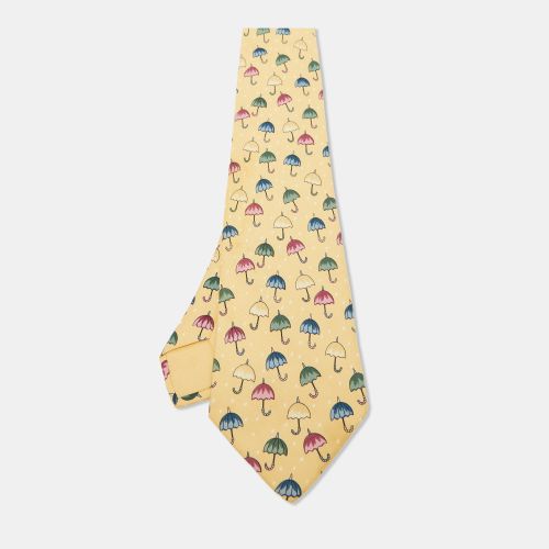 Umbrella Print Silk Tie - Hermes - Modalova