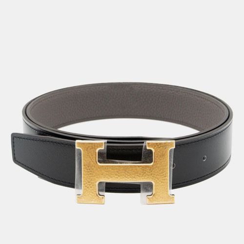 Noir/Etain Constance H Martelee Buckle with 32mm Reversible Belt in (sz 90) - Hermes - Modalova