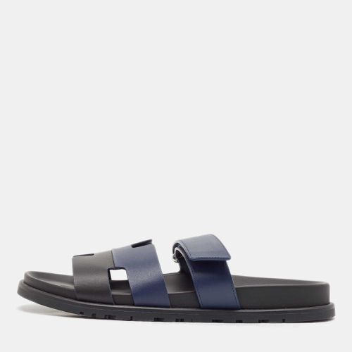 Navy Blue Leather Chypre Sandals Size 43 - Hermes - Modalova