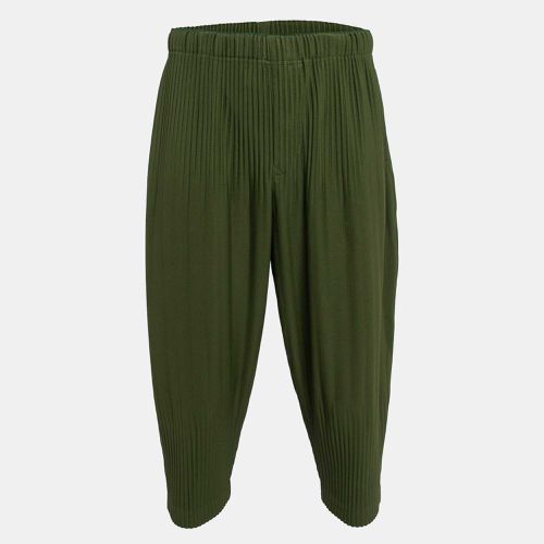 Olive Knit Pleated Trousers S - Issey Miyake Homme Plisse - Modalova