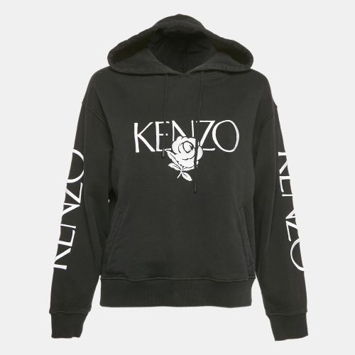 Floral Logo Embroidery Cotton Hooded Sweatshirt S - Kenzo - Modalova