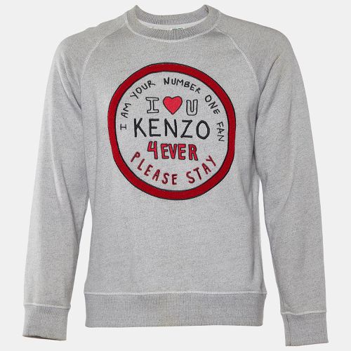 Cotton Knit I Love U Embroidered Sweatshirt M - Kenzo - Modalova