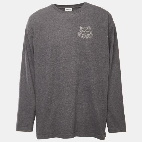 Logo Embroidered Cotton Crew Neck Sweatshirt L - Kenzo - Modalova