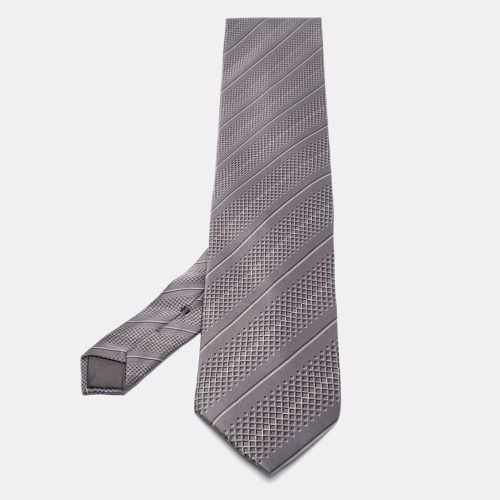 Lanvin Grey Printed Satin Silk Tie - Lanvin - Modalova