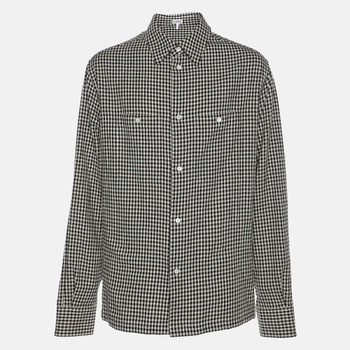 White Checkered Cotton Button Front Shirt XXS - Loewe - Modalova