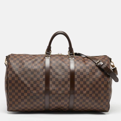 Damier Ebene Canvas Keepall Bandouliere 55 Bag - Louis Vuitton - Modalova