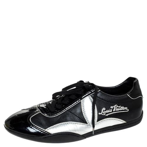 Silver Patent Leather And Leather Low Top Lace Up Sneakers Size 41 - Louis Vuitton - Modalova