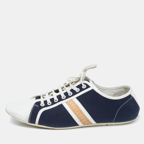 Navy Blue/ Canvas and Leather Low Top Sneakers Size 42.5 - Louis Vuitton - Modalova