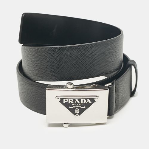 Saffiano Leather Triangle Logo Buckle Belt 85 CM - Prada - Modalova