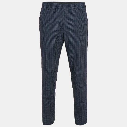 Checked Wool Regular Fit Trousers L - Prada - Modalova