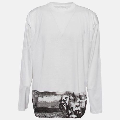 Graphic Print Cotton Knit Long Sleeve T-Shirt M - Prada - Modalova