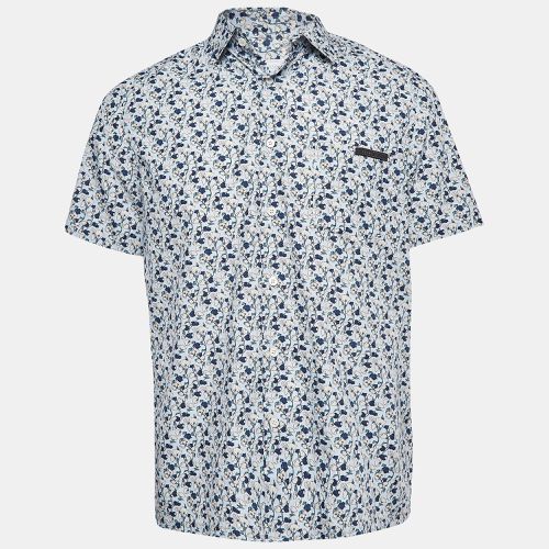 Floral Print Cotton Short Sleeve Shirt L - Prada - Modalova