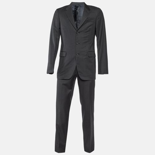 Charcoal Pinstriped Wool Tailored Suit M - Prada - Modalova