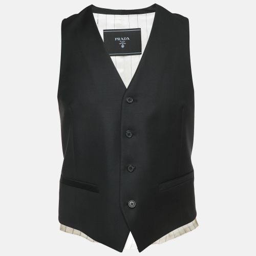 Prada Black Wool and Satin Vest M - Prada - Modalova