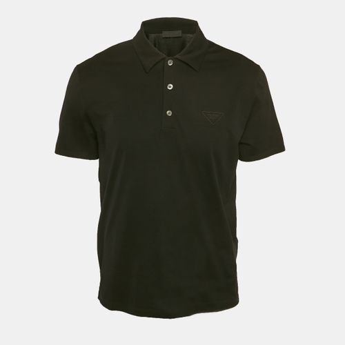 Logo Embroidered Cotton Polo T-Shirt XL - Prada - Modalova