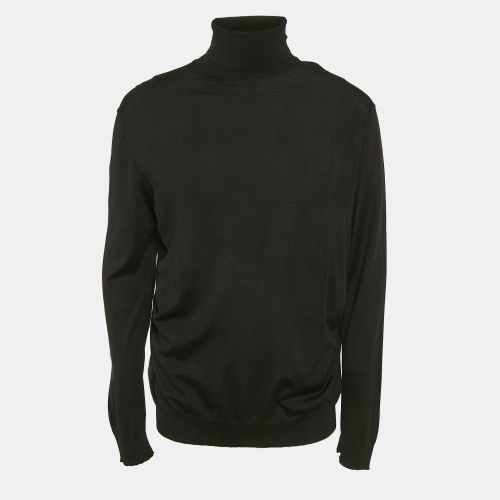 Logo Intarsia Wool Knit High Neck Sweater XXL - Prada - Modalova