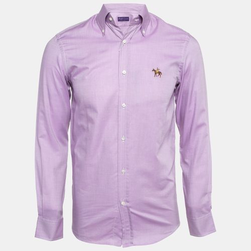 Ralph Lauren Label Lavender Embroidered Oxford Cotton Shirt XS - Ralph Lauren Purple Label - Modalova