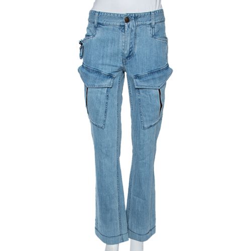 Indigo Light Wash Denim Cargo Jeans S - Roberto Cavalli - Modalova