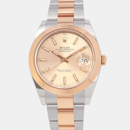 Sundust 18k Rose Stainless Steel Datejust 126301 Automatic Men's Wristwatch 41 mm - Rolex - Modalova