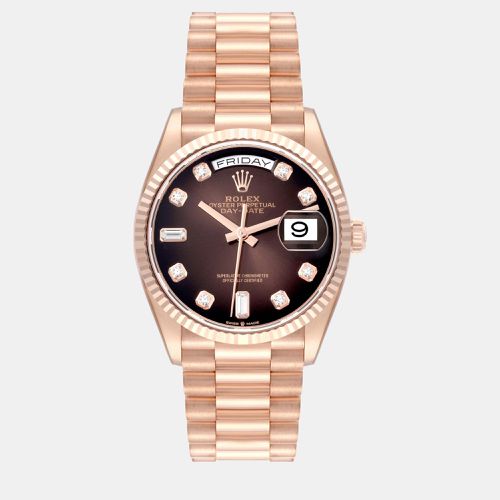 President Day-Date Rose Gold Diamond Dial Men's Watch 128235 - Rolex - Modalova