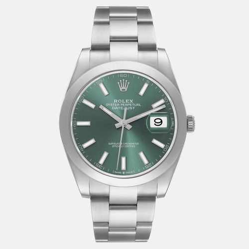 Datejust Mint Dial Steel Men's Watch 41.0 mm - Rolex - Modalova