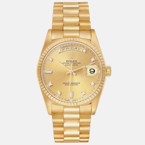 President Day Date Yellow Diamond Dial Men's Watch 36.0 mm - Rolex - Modalova