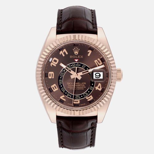 Sky-Dweller Everose Chocolate Dial Rose Gold Watch 42.0 mm - Rolex - Modalova