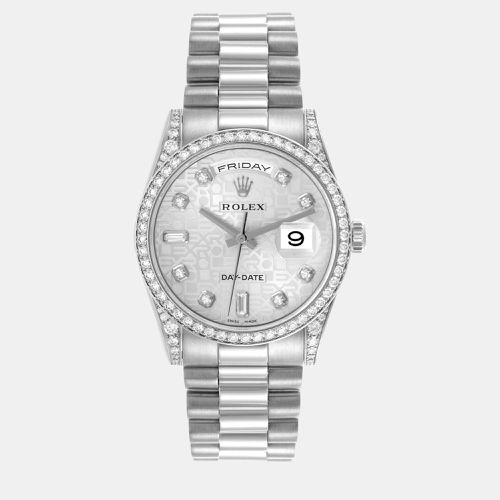 President Day-Date 18k White Gold Diamond Men's Watch 118389 - Rolex - Modalova