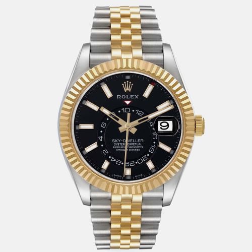 Sky Dweller Steel Yellow Gold Dial Mens Watch 326933 - Rolex - Modalova