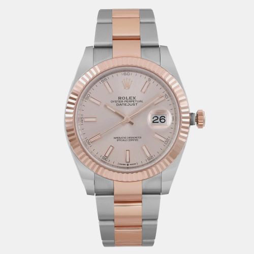 Champagne 18K Rose Stainless Steel Datejust 126331 Automatic Men's Wristwatch 41mm - Rolex - Modalova