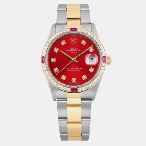 K Gold Stainless Steel Oyster Perpetual Date 15223 Automatic Women's Wristwatch 34mm - Rolex - Modalova