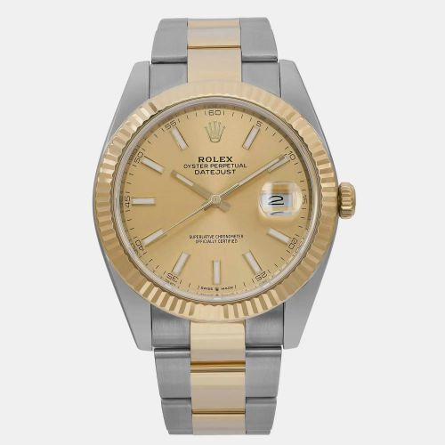 Champagne 18k Yellow Stainless Steel Datejust 126333 Automatic Men's Wristwatch 41 mm - Rolex - Modalova