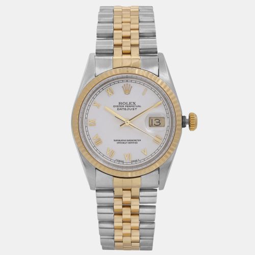 Grey 18K Yellow Gold Stainless Steel Datejust 16233 Automatic Men's Wristwatch 36 mm - Rolex - Modalova