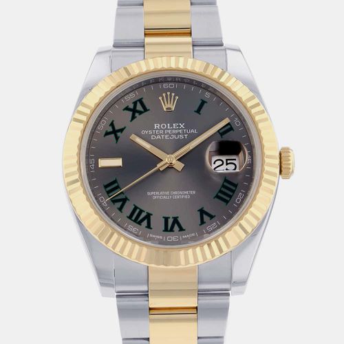 K Yellow Gold Stainless Steel Datejust Automatic Men's Wristwatch 41 mm - Rolex - Modalova