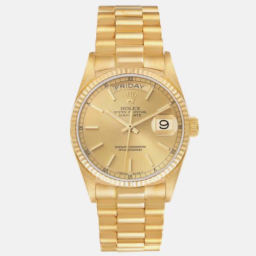 President Day-Date Yellow Champagne Dial Mens Watch 18038 - Rolex - Modalova