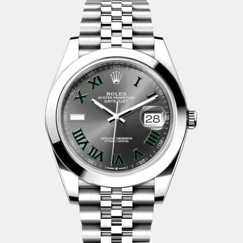 Slate Stainless Steel Datejust Automatic Men's Wristwatch 41 mm - Rolex - Modalova