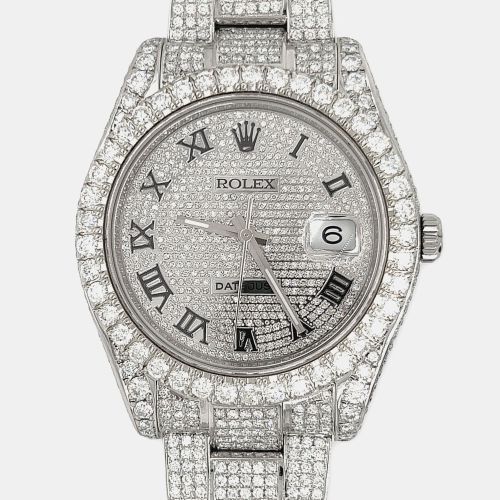 Custom Diamond Stainless Steel Datejust II 116300 Automatic Men's Wristwatch 41mm - Rolex - Modalova