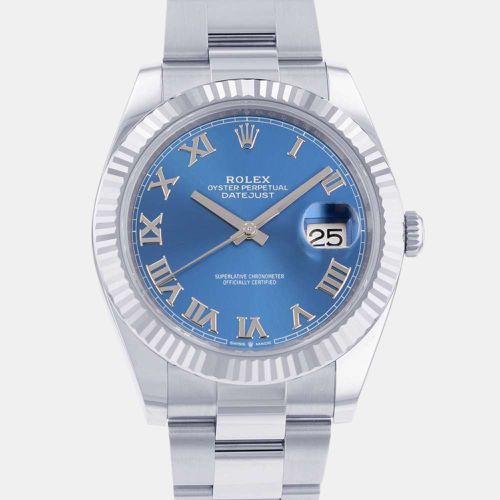 K White Gold Stainless Steel Datejust Automatic Men's Wristwatch 41 mm - Rolex - Modalova