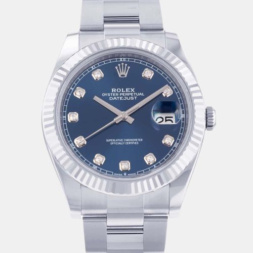 K White Gold Stainless Steel Diamond Datejust Automatic Men's Wristwatch 41 mm - Rolex - Modalova