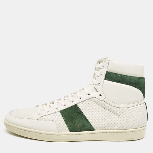 Saint Laurent /Green Leather and Suede High Top Sneakers Size 44 - Saint Laurent Paris - Modalova