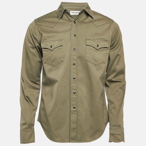 Saint Laurent Green Cotton Shirt M - Saint Laurent Paris - Modalova