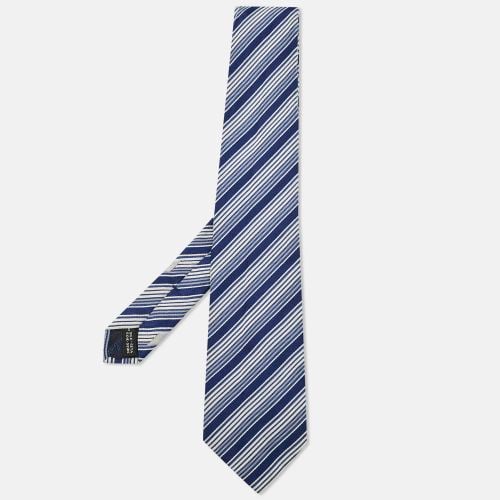 Diagonal Striped Silk Tie - Salvatore Ferragamo - Modalova