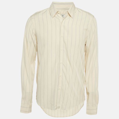 Ivory Pinstriped Crepe Flow Shirt S - Sandro - Modalova