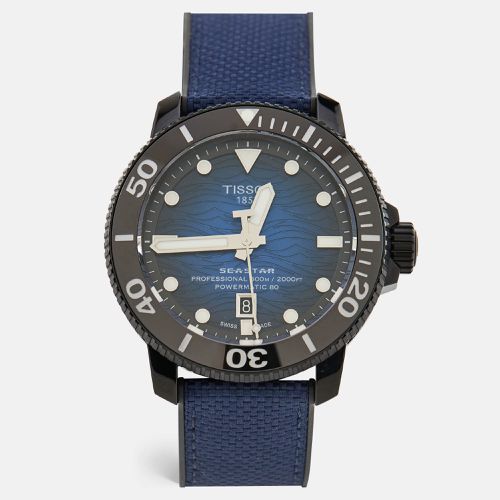 Vignette Black PVD Coated Stainless Steel Canvas Rubber Seastar T120.607.041.00 Men's Wristwatch 46 mm - Tissot - Modalova