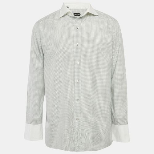 Checkered Cotton Button Front Shirt XXXL - Tom Ford - Modalova