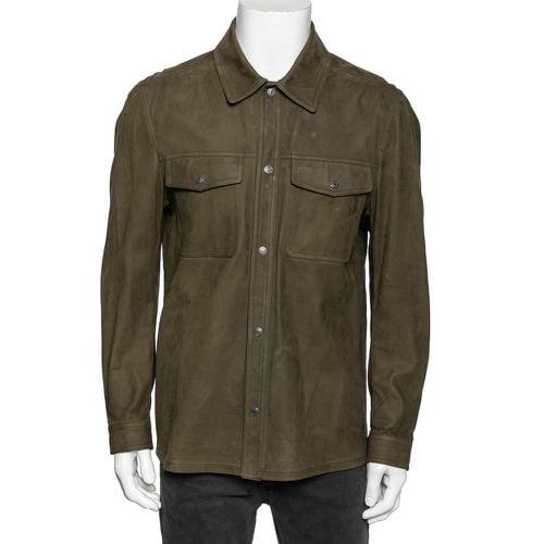 Olive Leather Button Front Jacket XL - Tom Ford - Modalova