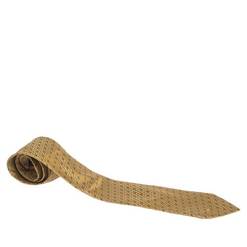 Mustard Diagonal Pattern Traditional Silk Tie - Valentino - Modalova